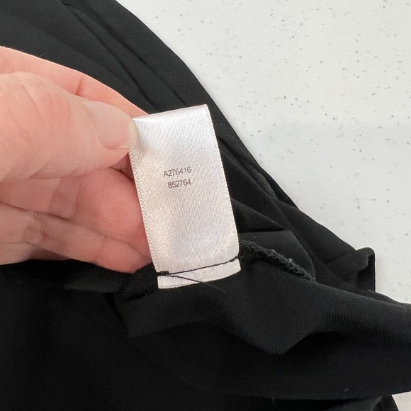 H by Halston Black Jet Set Jersey Dress Sleeveless with Draped Chiffon Overlay - Picture 11 of 13